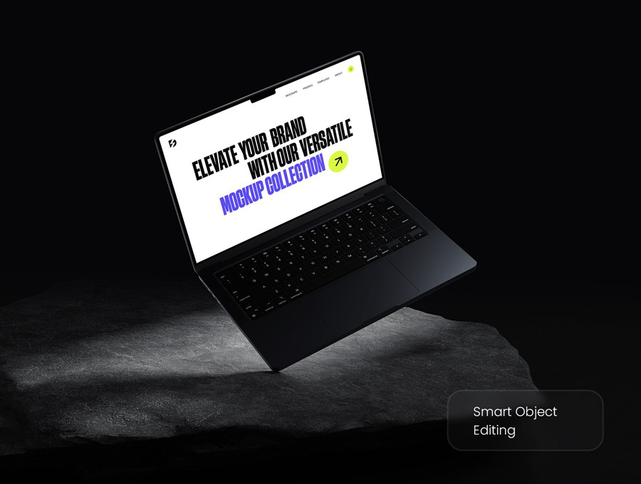 8款黑化风苹果iPhone手机MacBook电脑iPad平板屏幕演示效果图PS贴图样机模板 Sleek Apple Device Mockup Bundle 样机素材 sucaiwan.com