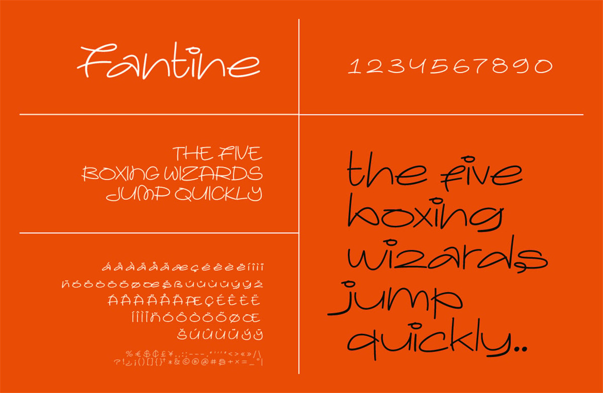 英文字体:复古自然真实笔迹墨迹手写pop涂鸦艺术英文logo装饰字体 Fantine Font , 第4张-素材湾丨精选海外优质设计素材资源 英文字体:复古自然真实笔迹墨迹手写pop涂鸦艺术英文logo装饰字体 Fantine Font , sucaiwan.com