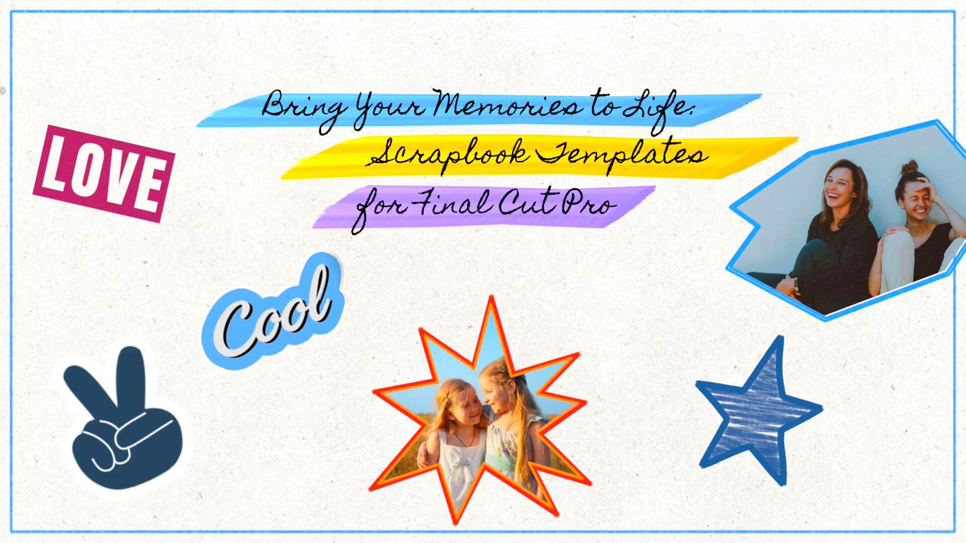 FCPX插件:70个复古怀旧趣味手账拼贴艺术风格旅行回忆录照片故事模板 Scrapbook Collection , 第2张-素材湾丨精选海外优质设计素材资源 FCPX插件:70个复古怀旧趣味手账拼贴艺术风格旅行回忆录照片故事模板 Scrapbook Collection , sucaiwan.com