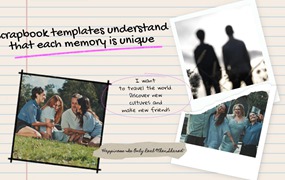 FCPX插件:70个复古怀旧趣味手账拼贴艺术风格旅行回忆录照片故事模板 Scrapbook Collection