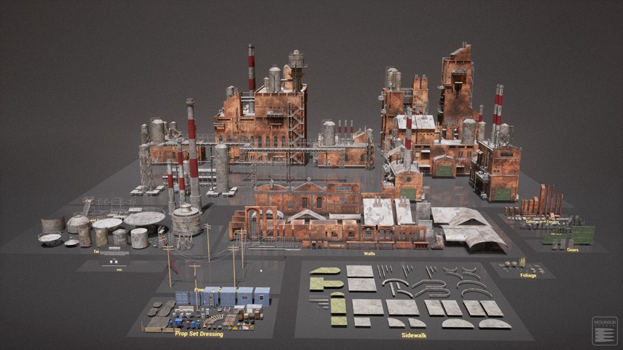 工业城市工厂街道烟囱建筑3D模型UE设计素材 Brooke Industrial Town 样机素材 第10张-素材湾丨精选海外优质设计素材资源 工业城市工厂街道烟囱建筑3D模型UE设计素材 Brooke Industrial Town 样机素材 sucaiwan.com