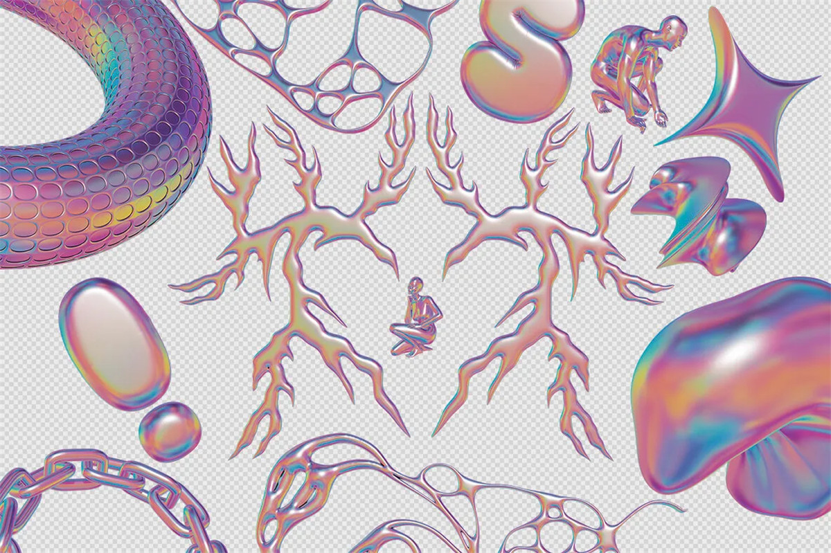 130种迷幻蒸汽波波普艺术抽象3D几何手绘插画INS风海报设计元素套件 Psychedelic 3D Shapes 图片素材 第5张-素材湾丨精选海外优质设计素材资源 130种迷幻蒸汽波波普艺术抽象3D几何手绘插画INS风海报设计元素套件 Psychedelic 3D Shapes 图片素材 sucaiwan.com