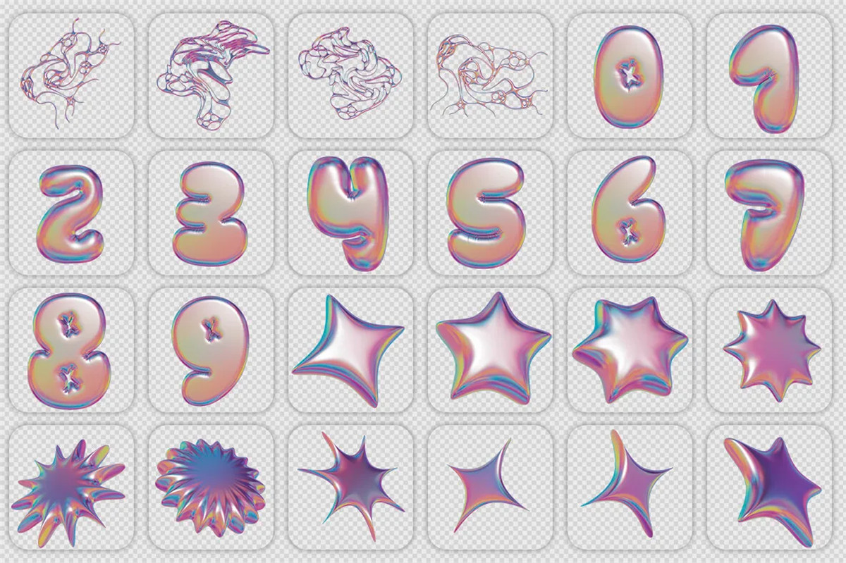 130种迷幻蒸汽波波普艺术抽象3D几何手绘插画INS风海报设计元素套件 Psychedelic 3D Shapes 图片素材 第8张-素材湾丨精选海外优质设计素材资源 130种迷幻蒸汽波波普艺术抽象3D几何手绘插画INS风海报设计元素套件 Psychedelic 3D Shapes 图片素材 sucaiwan.com