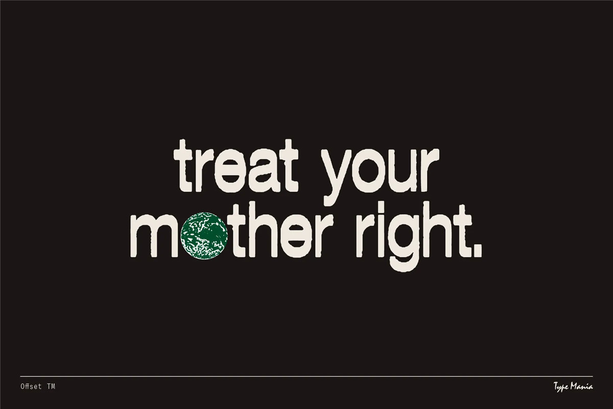 英文字体：复古粗犷美学丝网水墨印刷打印出血半调胶印动态字体 Offset TM Font 设计素材 sucaiwan.com