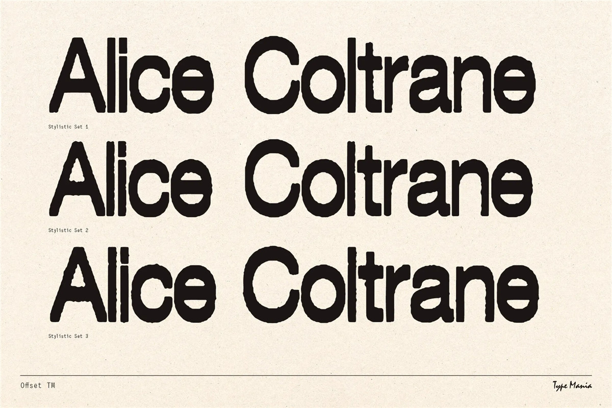 英文字体：复古粗犷美学丝网水墨印刷打印出血半调胶印动态字体 Offset TM Font 设计素材 sucaiwan.com