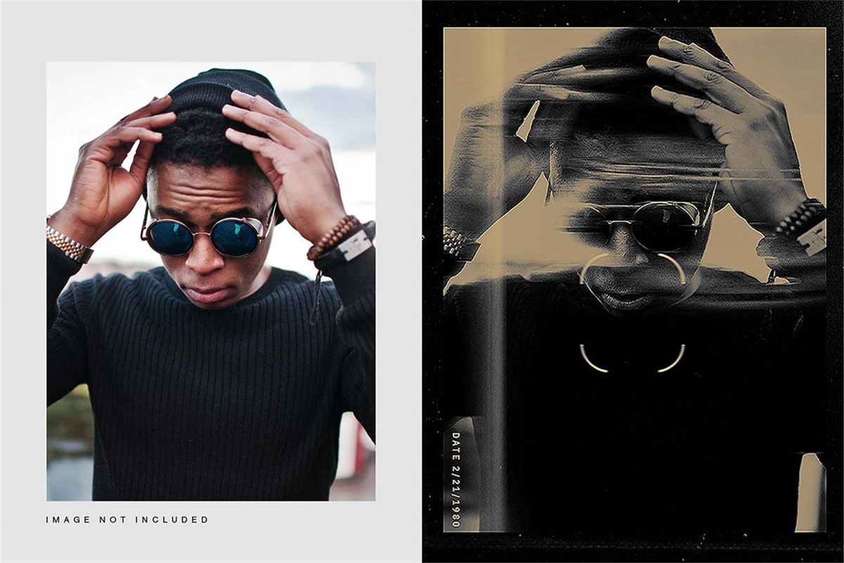 复古漏光胶片摄影模糊扭曲抽象艺术图片后期叠加滤镜PSD特效样机 Nuke Photo Effect 插件预设 sucaiwan.com