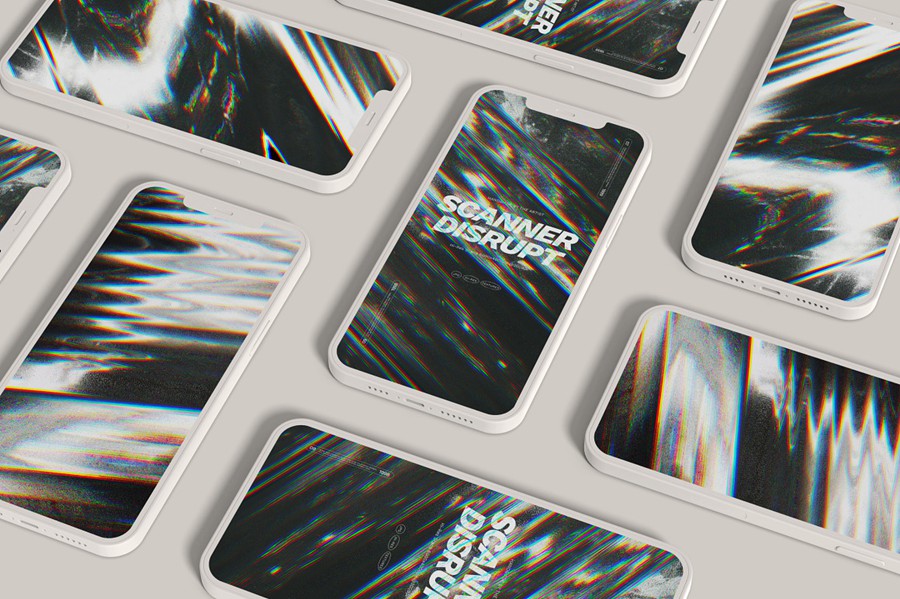 16款4K高清科幻扫描仪扭曲故障失真抽象艺术肌理背景底纹图片素材 Scanner Disrupt — Hi-Res Textures 图片素材 sucaiwan.com