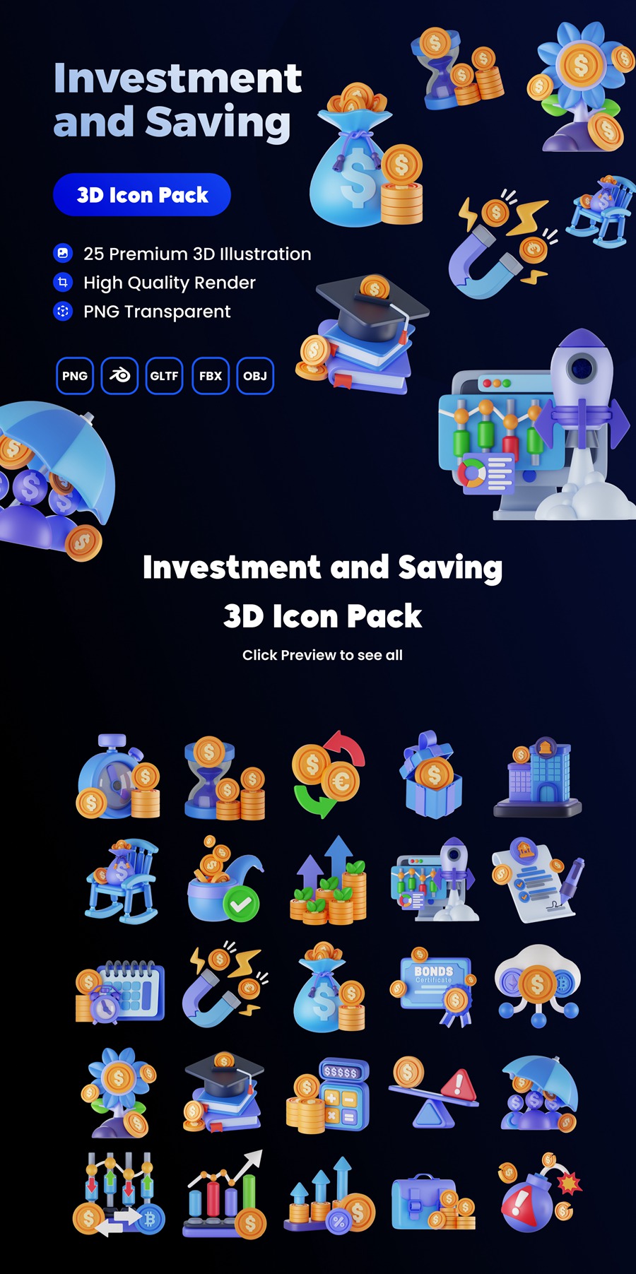 25款优质金融投资理财3D插图图标Icons设计Blender/OBJ/FBX/PNG格式素材 Investment and Saving 3D Asset 图标素材 第7张-素材湾丨精选海外优质设计素材资源 25款优质金融投资理财3D插图图标Icons设计Blender/OBJ/FBX/PNG格式素材 Investment and Saving 3D Asset 图标素材 sucaiwan.com