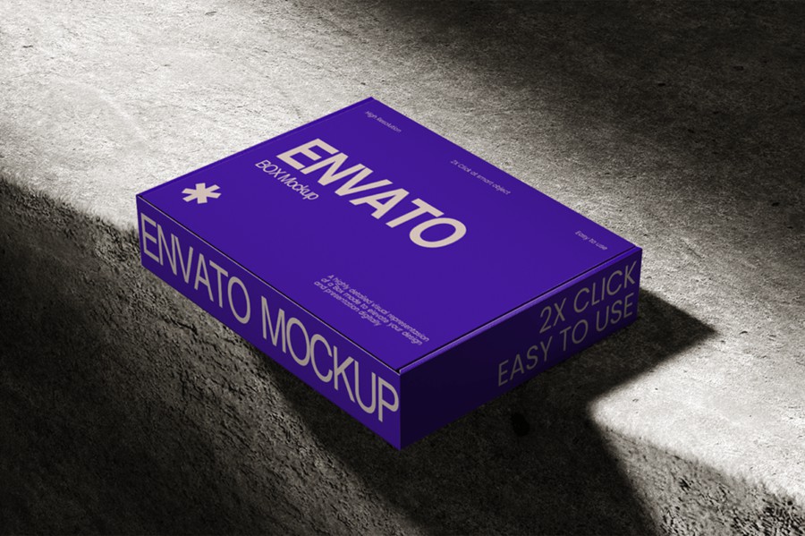 逼真方形产品包装纸盒设计PS贴图效果图样机模板素材 Box Mockup | Concrete 样机素材 第4张-素材湾丨精选海外优质设计素材资源 逼真方形产品包装纸盒设计PS贴图效果图样机模板素材 Box Mockup | Concrete 样机素材 sucaiwan.com