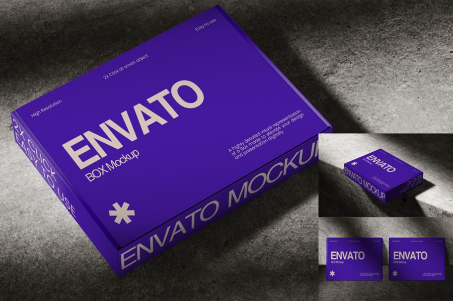 逼真方形产品包装纸盒设计PS贴图效果图样机模板素材 Box Mockup | Concrete 样机素材 第1张-素材湾丨精选海外优质设计素材资源 逼真方形产品包装纸盒设计PS贴图效果图样机模板素材 Box Mockup | Concrete 样机素材 sucaiwan.com