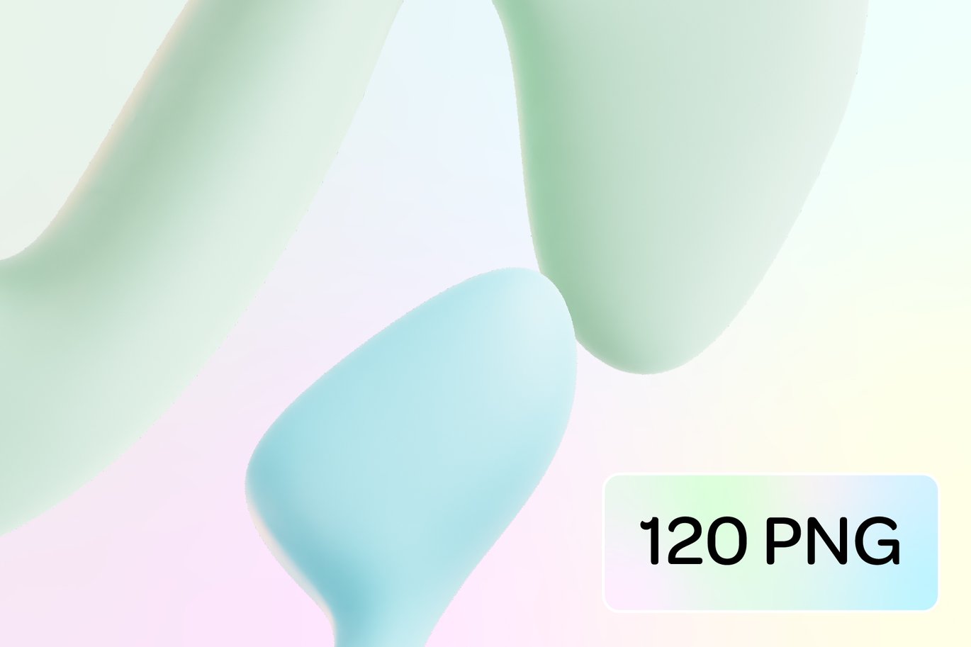 120款创意3D三维多彩流体抽象艺术图形设计素材OBJ/FBX/PNG格式 Pastel Fluid Shapes 3D Icon Set 图片素材 sucaiwan.com