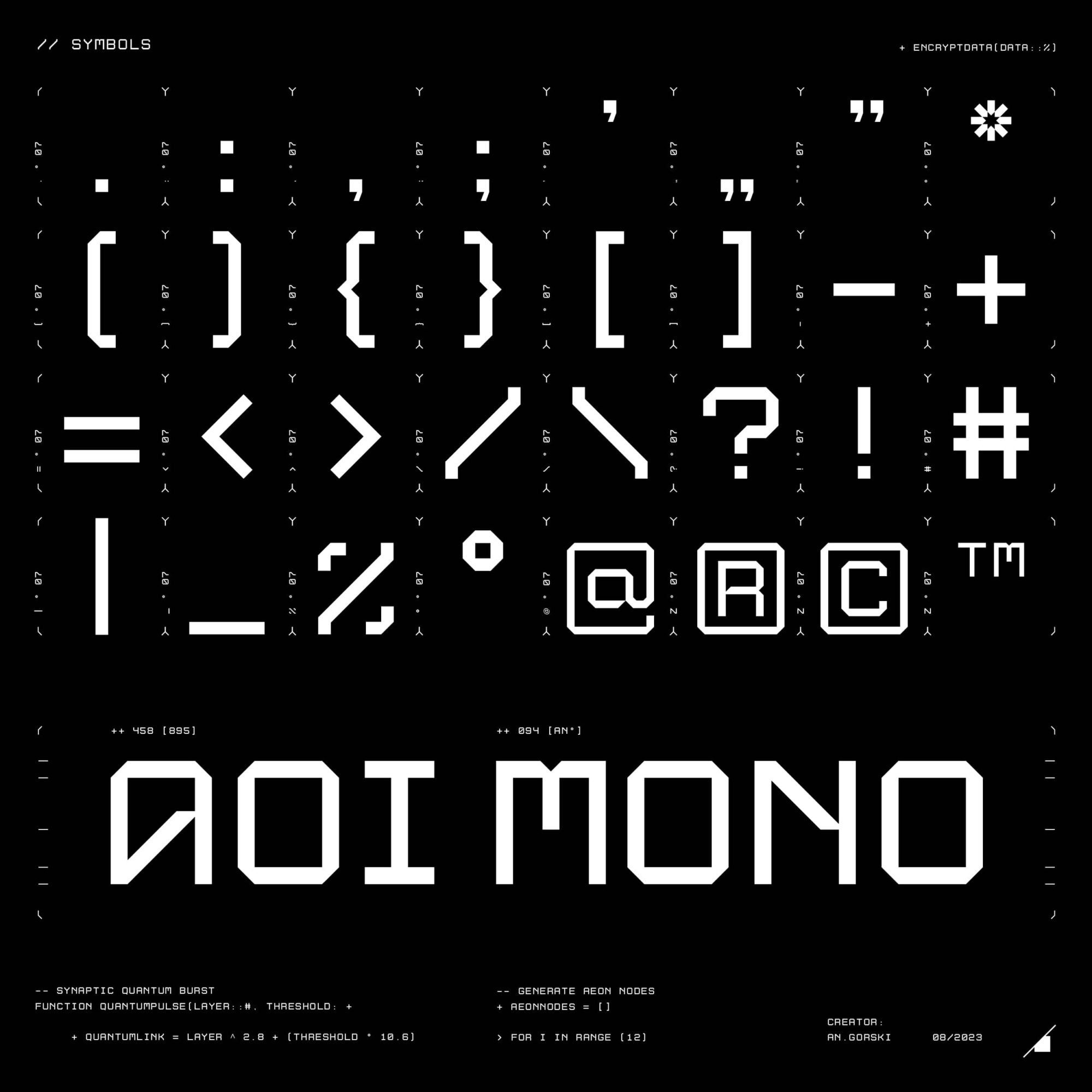 未来科幻先锋斜角赛博朋克几何工业风PSAI大写英文字体安装包 Studio Innate – Aoi Mono 设计素材 sucaiwan.com