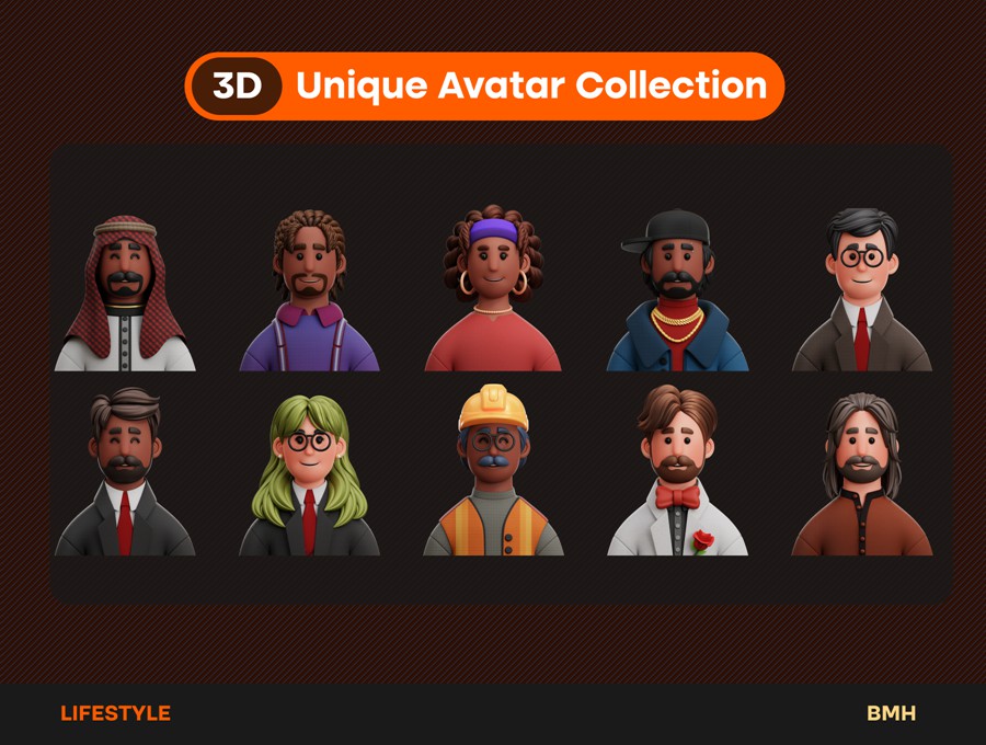 73+款独特趣味卡通3D立体职业青年男女人物头像插图图标PNG/Blender/Fig格式设计素材 Lifestyle 3D Avatars Illustration 图标素材 第7张-素材湾丨精选海外优质设计素材资源 73+款独特趣味卡通3D立体职业青年男女人物头像插图图标PNG/Blender/Fig格式设计素材 Lifestyle 3D Avatars Illustration 图标素材 sucaiwan.com