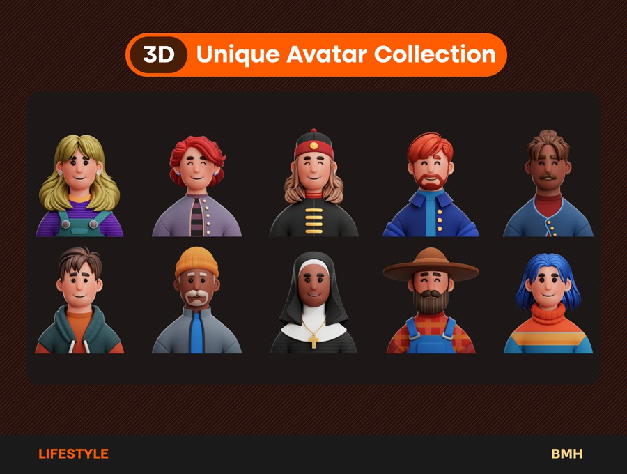 73+款独特趣味卡通3D立体职业青年男女人物头像插图图标PNG/Blender/Fig格式设计素材 Lifestyle 3D Avatars Illustration 图标素材 第8张-素材湾丨精选海外优质设计素材资源 73+款独特趣味卡通3D立体职业青年男女人物头像插图图标PNG/Blender/Fig格式设计素材 Lifestyle 3D Avatars Illustration 图标素材 sucaiwan.com