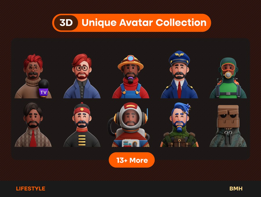 73+款独特趣味卡通3D立体职业青年男女人物头像插图图标PNG/Blender/Fig格式设计素材 Lifestyle 3D Avatars Illustration 图标素材 第10张-素材湾丨精选海外优质设计素材资源 73+款独特趣味卡通3D立体职业青年男女人物头像插图图标PNG/Blender/Fig格式设计素材 Lifestyle 3D Avatars Illustration 图标素材 sucaiwan.com