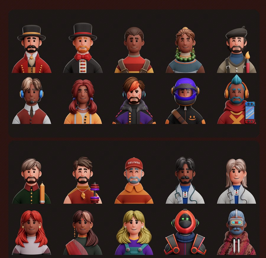 73+款独特趣味卡通3D立体职业青年男女人物头像插图图标PNG/Blender/Fig格式设计素材 Lifestyle 3D Avatars Illustration 图标素材 第11张-素材湾丨精选海外优质设计素材资源 73+款独特趣味卡通3D立体职业青年男女人物头像插图图标PNG/Blender/Fig格式设计素材 Lifestyle 3D Avatars Illustration 图标素材 sucaiwan.com