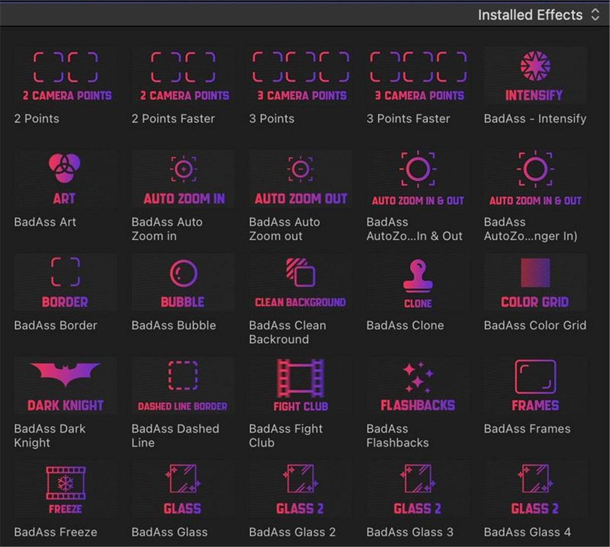FCPX插件：165组油管大神Arthur Moore酷炫色彩RGB分离棱镜光效分屏文字标题特效转场过渡合集 Mega BadAss Fx Pack 2022 Packs 1,2,3,4,5 , sucaiwan.com