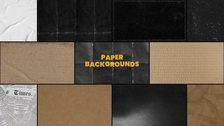 12种4K复古纸张背景动画视频合成叠加AE模板Paper Backgrounds 影视音频 sucaiwan.com