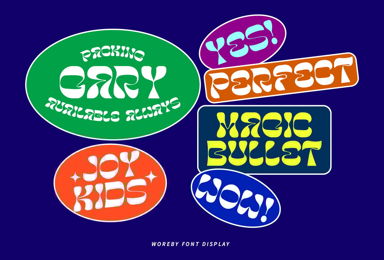 现代可爱贴纸海报封面设计装饰英文字体安装包 Woreby – Display Type 设计素材 第2张-素材湾丨精选海外优质设计素材资源 现代可爱贴纸海报封面设计装饰英文字体安装包 Woreby – Display Type 设计素材 sucaiwan.com