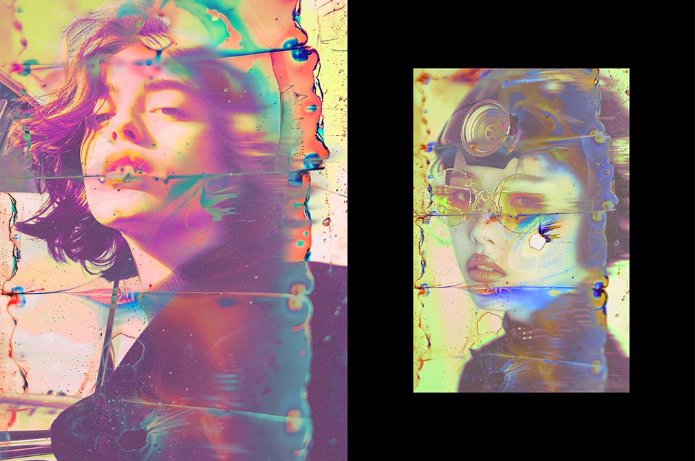 2款复古酸性迷幻Y2K塑料流体叠加图片后期PSD特效样机Psychedelic Film Photo Effect 插件预设 第6张-素材湾丨精选海外优质设计素材资源 2款复古酸性迷幻Y2K塑料流体叠加图片后期PSD特效样机Psychedelic Film Photo Effect 插件预设 sucaiwan.com