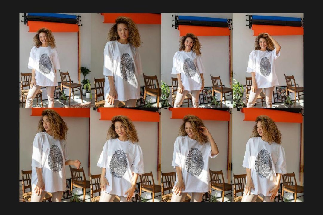 19款时尚光影室内拍摄女士半袖衫T恤LOGO印花图案设计效果图PS展示贴图样机模板合集素材 T-Shirt Mock-Up Set 样机素材 sucaiwan.com