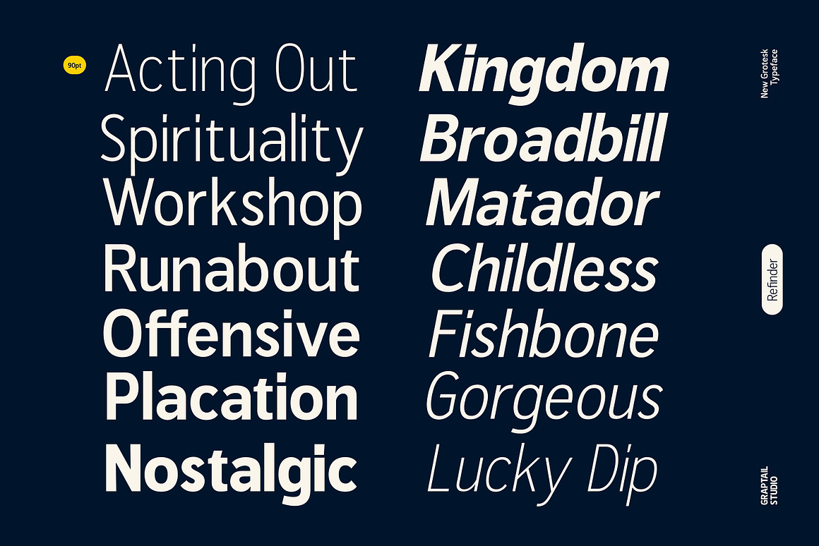 现代时尚几何风视觉海报标题LOGO设计PSAI无衬线英文字体安装包 Refinder — New Grotesk Typeface 设计素材 第3张-素材湾丨精选海外优质设计素材资源 现代时尚几何风视觉海报标题LOGO设计PSAI无衬线英文字体安装包 Refinder — New Grotesk Typeface 设计素材 sucaiwan.com