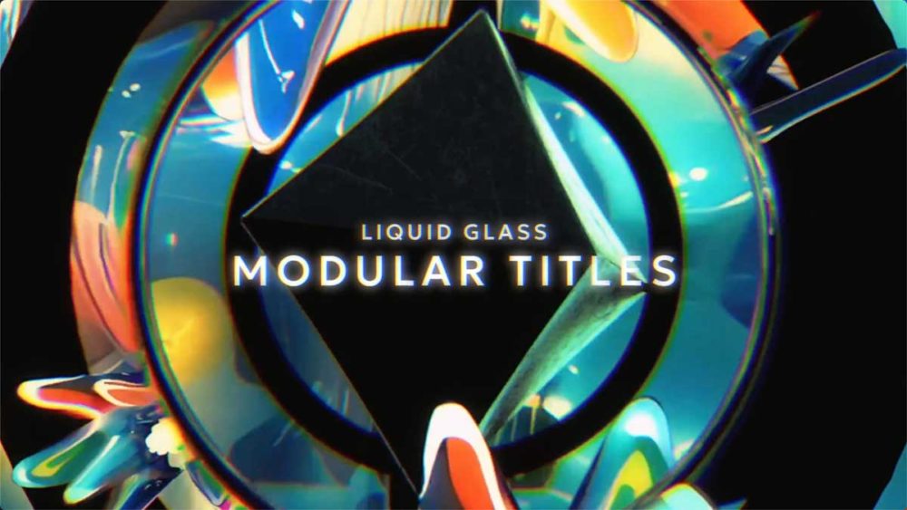 达芬奇模板 未来科幻赛博朋克风液体玻璃抽象电影标题LOGO动画特效 Liquid Glass Titles 影视音频 sucaiwan.com