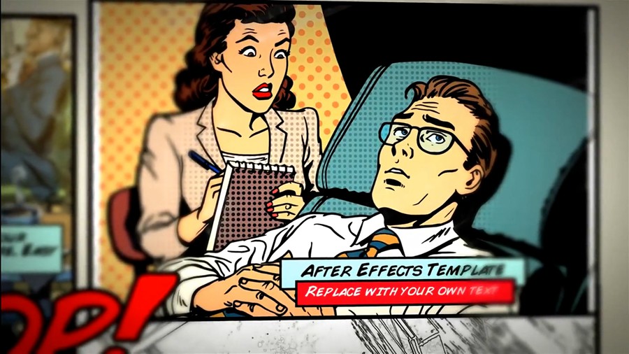 AE模板：超酷漫画书效果照片视频剪辑片头动画 Comic Book Trailer 影视音频 sucaiwan.com