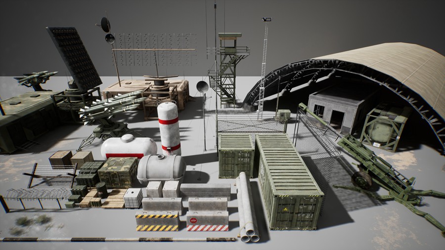 未来科幻外星球太空军事基地场景3D模型UE设计素材 Unreal Engine – Military Base – Premium 样机素材 sucaiwan.com