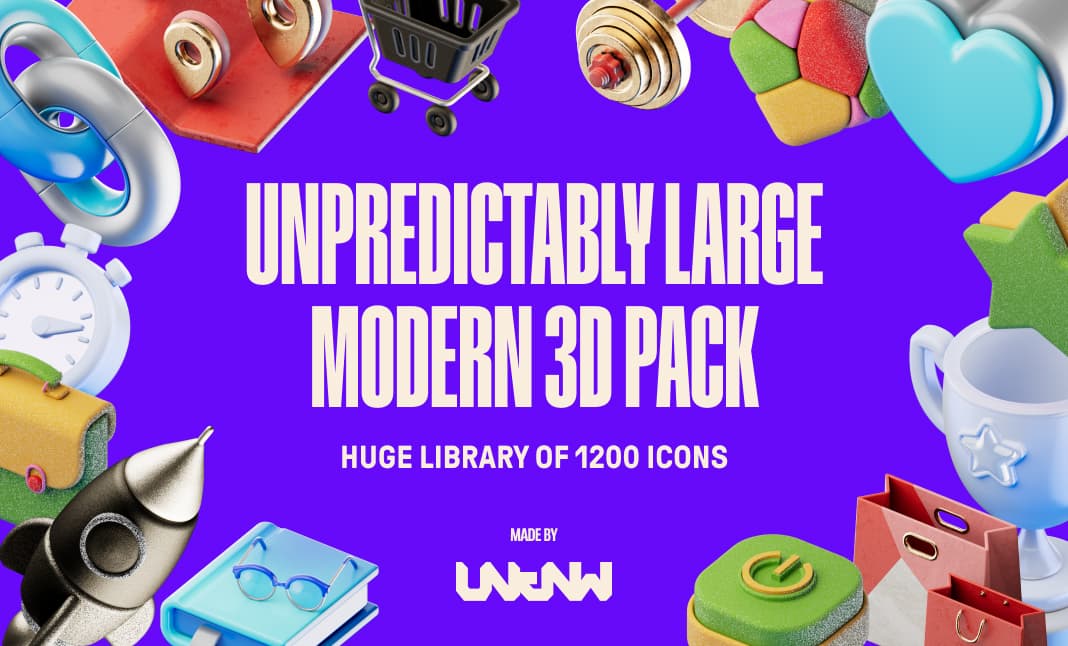 1200款创意APP网站界面设计3D立体插图图标Icons设计Figma格式素材 Unpredictably Modern 3D Pack 图标素材 第1张-素材湾丨精选海外优质设计素材资源 1200款创意APP网站界面设计3D立体插图图标Icons设计Figma格式素材 Unpredictably Modern 3D Pack 图标素材 sucaiwan.com