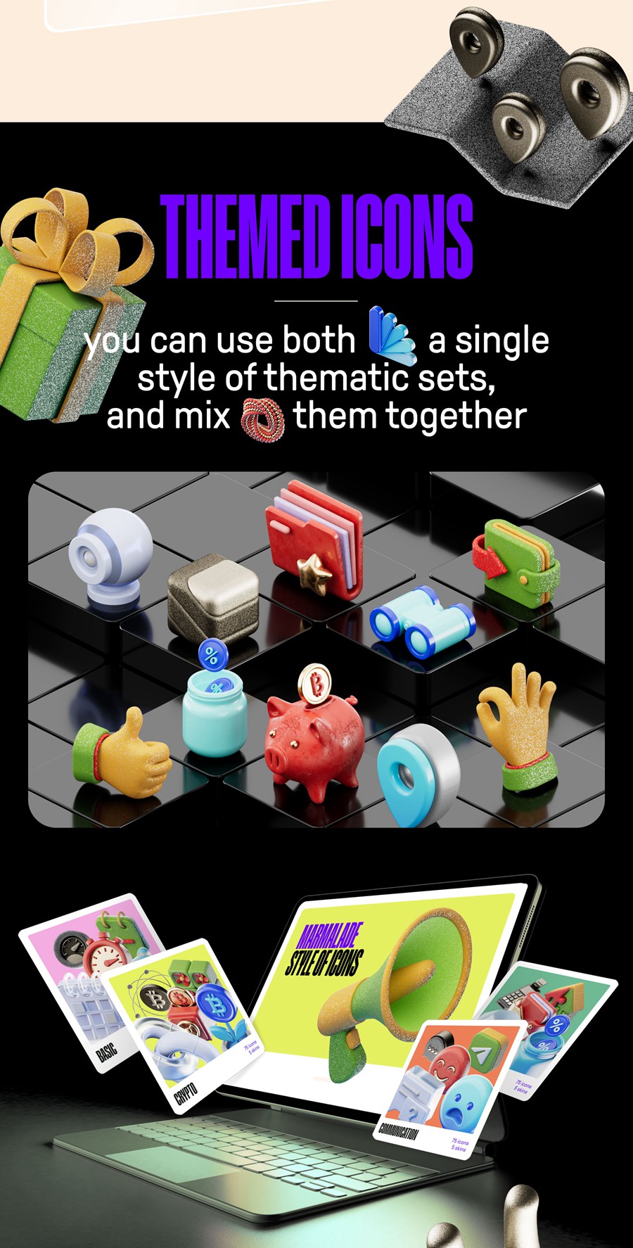 1200款创意APP网站界面设计3D立体插图图标Icons设计Figma格式素材 Unpredictably Modern 3D Pack 图标素材 第5张-素材湾丨精选海外优质设计素材资源 1200款创意APP网站界面设计3D立体插图图标Icons设计Figma格式素材 Unpredictably Modern 3D Pack 图标素材 sucaiwan.com