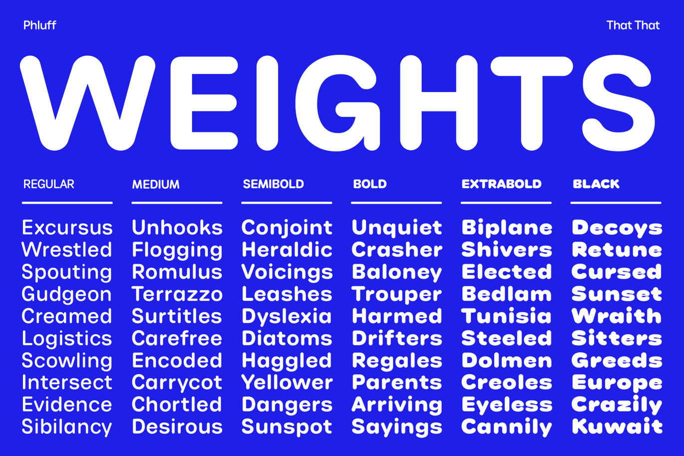 时尚复古品牌杂志海报徽标设计无衬线英文字体安装包 Round Sans Font Phluff 设计素材 sucaiwan.com