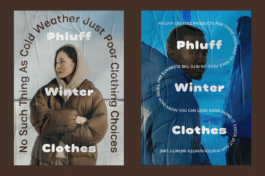 时尚复古品牌杂志海报徽标设计无衬线英文字体安装包 Round Sans Font Phluff 设计素材 sucaiwan.com