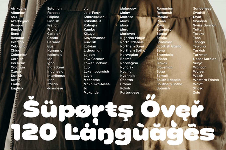 时尚复古品牌杂志海报徽标设计无衬线英文字体安装包 Round Sans Font Phluff 设计素材 sucaiwan.com