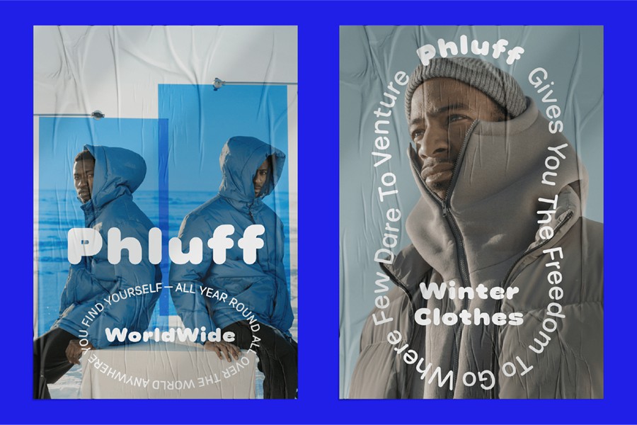 时尚复古品牌杂志海报徽标设计无衬线英文字体安装包 Round Sans Font Phluff 设计素材 sucaiwan.com