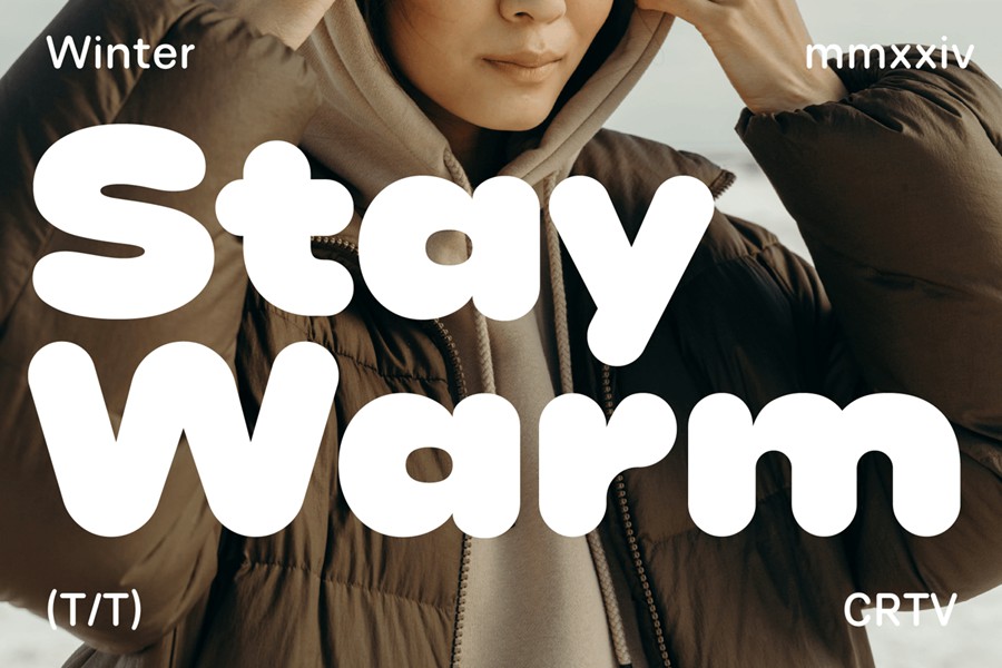 时尚复古品牌杂志海报徽标设计无衬线英文字体安装包 Round Sans Font Phluff 设计素材 sucaiwan.com