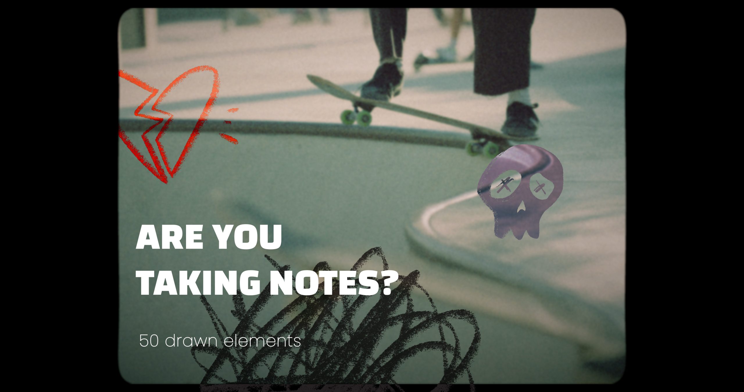 AE/PR/FCPX/达芬奇模板:50个趣味抽象手绘涂鸦插画海报标题贴纸过渡叠加4K视频动画模板 50 drawn elements , 第1张-素材湾丨精选海外优质设计素材资源 AE/PR/FCPX/达芬奇模板:50个趣味抽象手绘涂鸦插画海报标题贴纸过渡叠加4K视频动画模板 50 drawn elements , sucaiwan.com