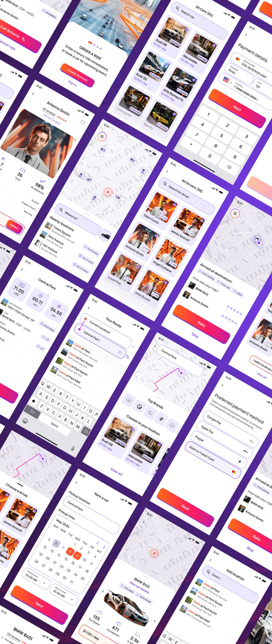 200屏双配色共享汽车租赁出租车预订APP应用程序用户界面设计Figma模板 Elite – Taxi and Car Rental Mobile App APP UI 第14张-素材湾丨精选海外优质设计素材资源 200屏双配色共享汽车租赁出租车预订APP应用程序用户界面设计Figma模板 Elite – Taxi and Car Rental Mobile App APP UI sucaiwan.com
