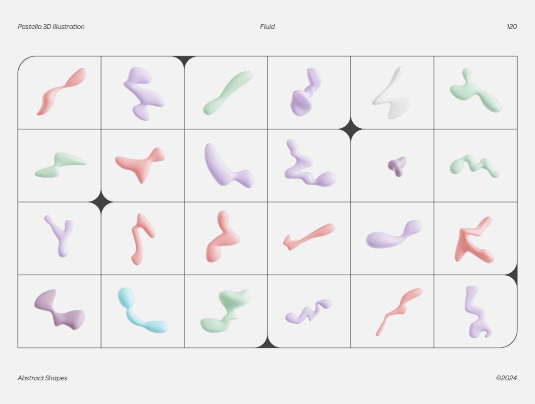 120款未来科幻3D三维液体流体插图抽象艺术PNG免抠图设计素材 Pastella – 3D Pastel Fluid Shapes 图片素材 sucaiwan.com