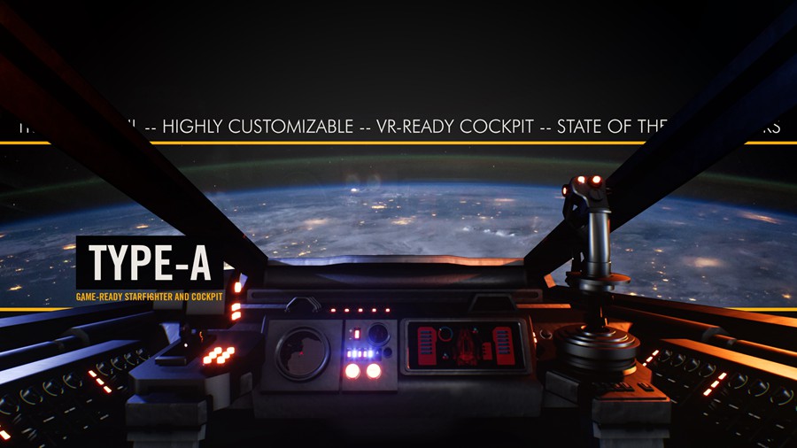 未来科幻星际战斗飞船3D模型UE设计素材 Unreal Engine TYPE-A Star Fighter with Cockpit and Arcade Flight v4.25 样机素材 第2张-素材湾丨精选海外优质设计素材资源 未来科幻星际战斗飞船3D模型UE设计素材 Unreal Engine TYPE-A Star Fighter with Cockpit and Arcade Flight v4.25 样机素材 sucaiwan.com