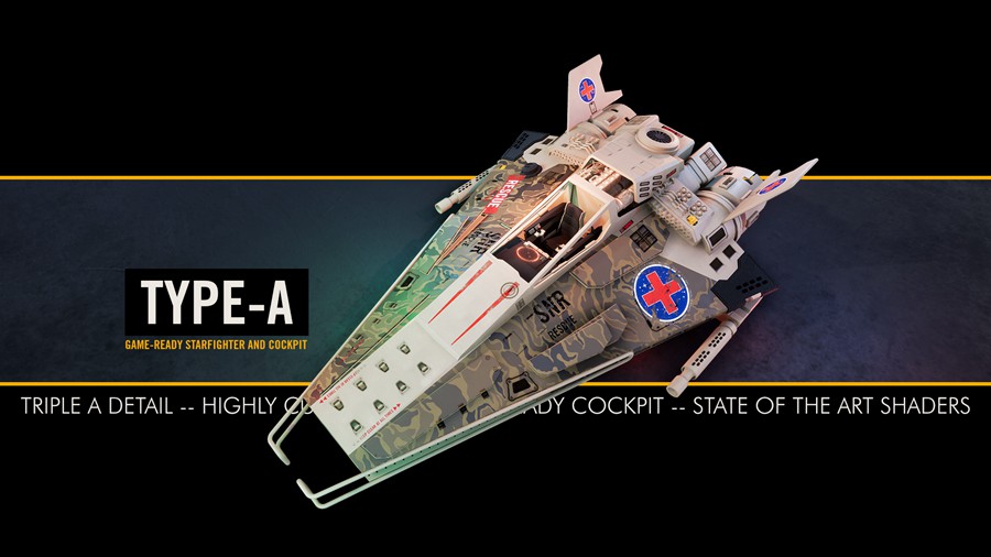 未来科幻星际战斗飞船3D模型UE设计素材 Unreal Engine TYPE-A Star Fighter with Cockpit and Arcade Flight v4.25 样机素材 第5张-素材湾丨精选海外优质设计素材资源 未来科幻星际战斗飞船3D模型UE设计素材 Unreal Engine TYPE-A Star Fighter with Cockpit and Arcade Flight v4.25 样机素材 sucaiwan.com