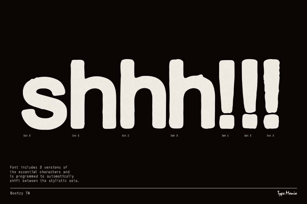 复古仿旧粗犷磨损印刷LOGO海报标题无衬线字体 Bootzy TM – Rugged Dynamic Font 设计素材 sucaiwan.com