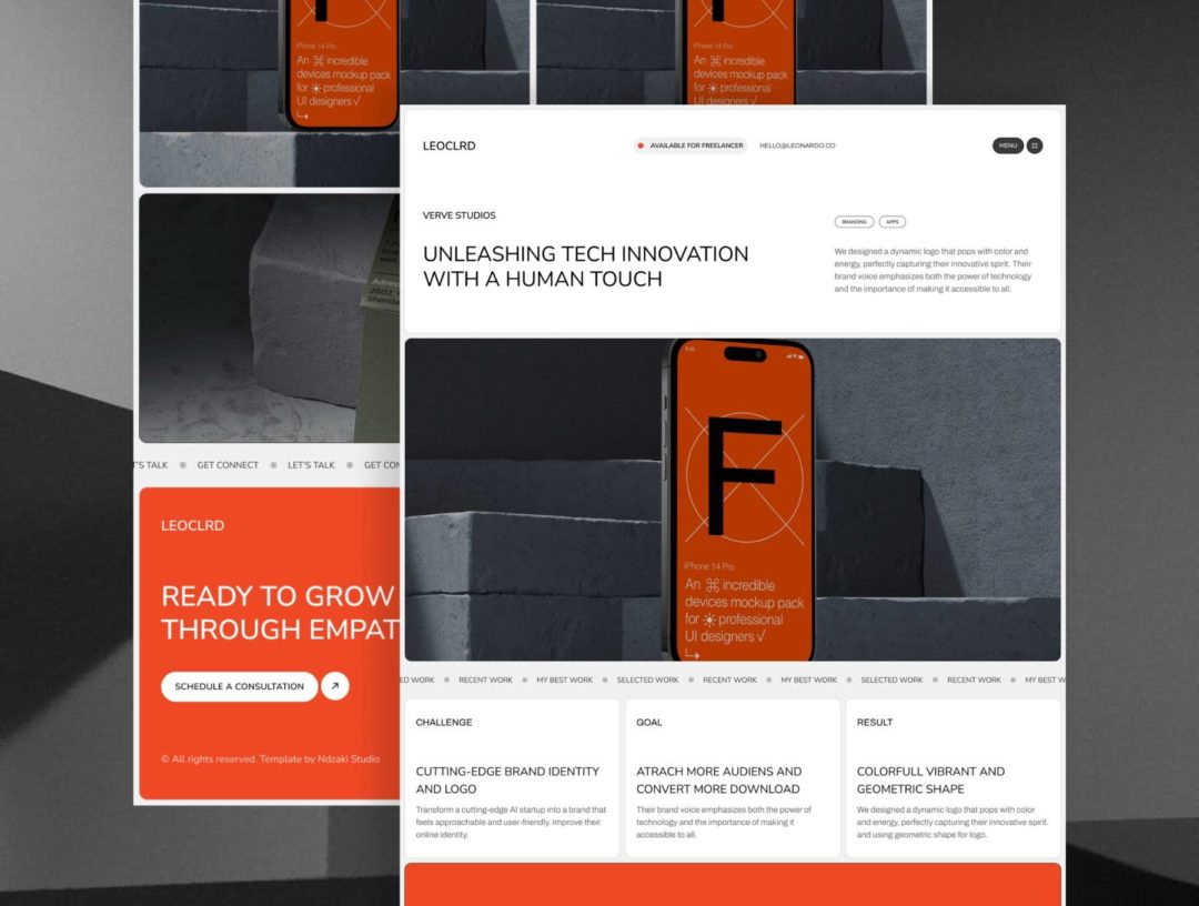 创意极简自由职业设计作品集网站web ui界面设计framer模板素材 Leonor Personal Framer Template APP UI 第6张-素材湾丨精选海外优质设计素材资源 创意极简自由职业设计作品集网站web ui界面设计framer模板素材 Leonor Personal Framer Template APP UI sucaiwan.com