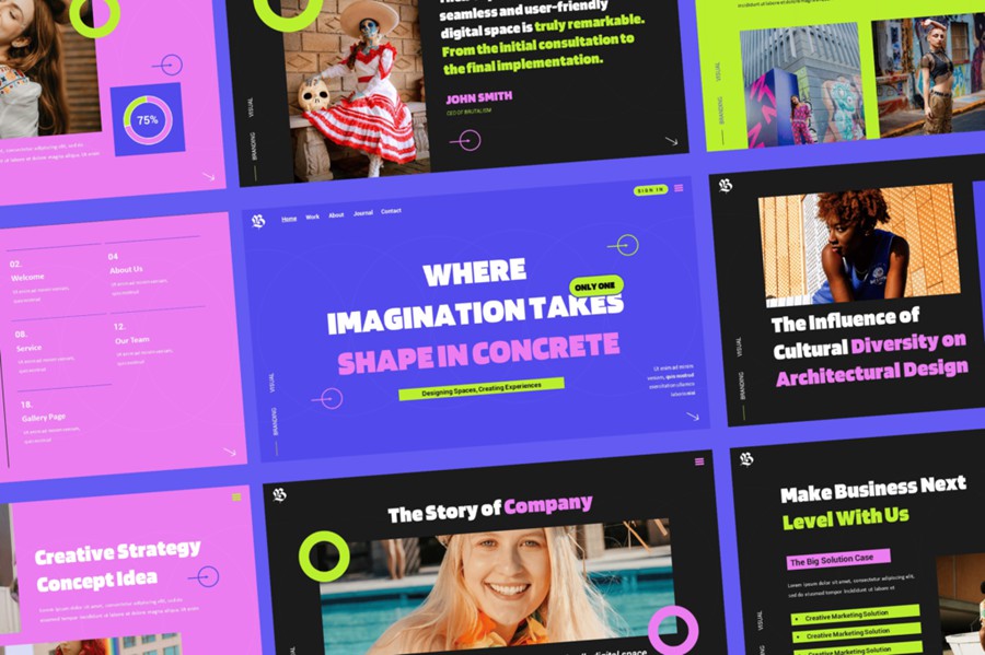 时尚极简企业营销策划演示文稿设计ppt模板 Brutalism – Powerpoint Template 幻灯图表 第1张-素材湾丨精选海外优质设计素材资源 时尚极简企业营销策划演示文稿设计ppt模板 Brutalism – Powerpoint Template 幻灯图表 sucaiwan.com