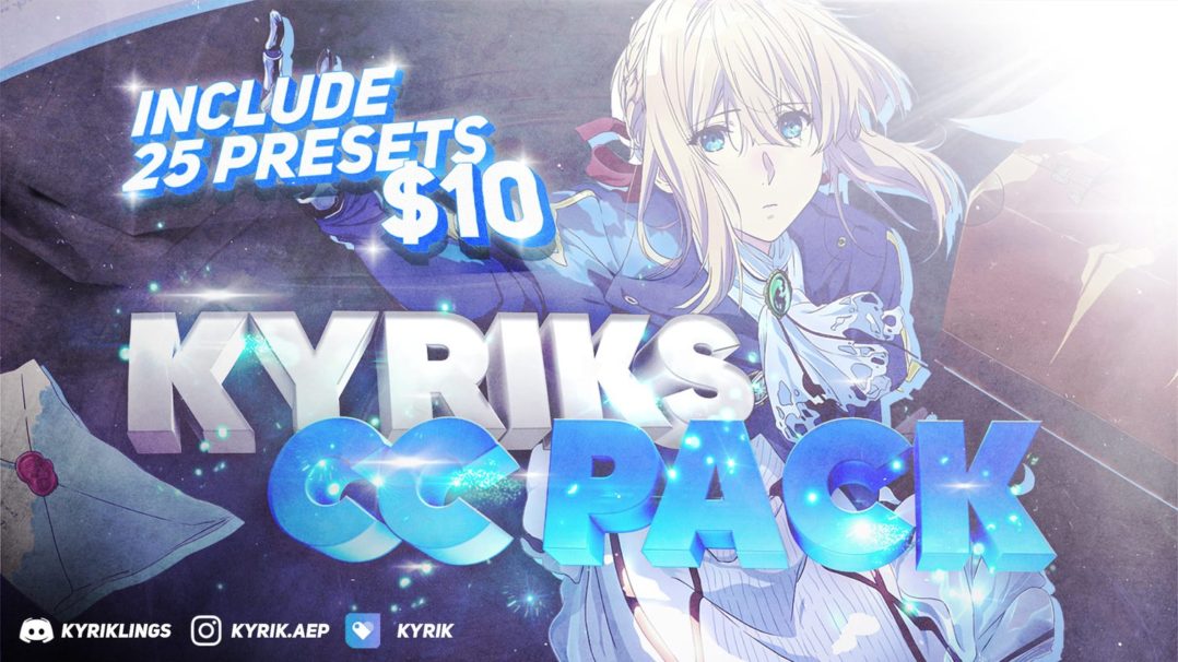 AE预设 25组高级色彩校正动漫剪辑视频调色预设 Kyrik’s CC Pack #1 插件预设 sucaiwan.com