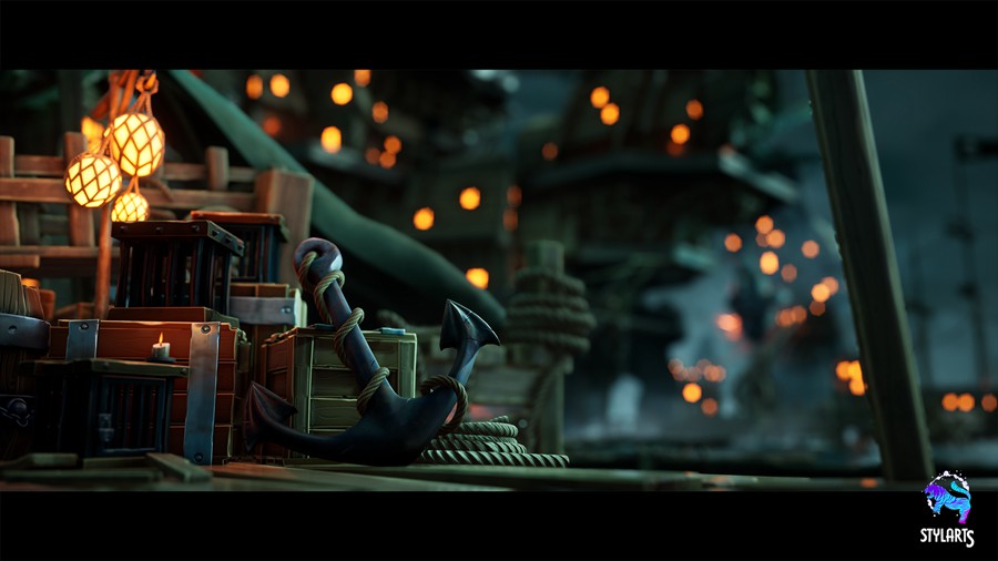 奇幻风格化海洋海盗船港口城市场景3D模型UE设计素材 Stylized Pirate Port City Modular 样机素材 sucaiwan.com