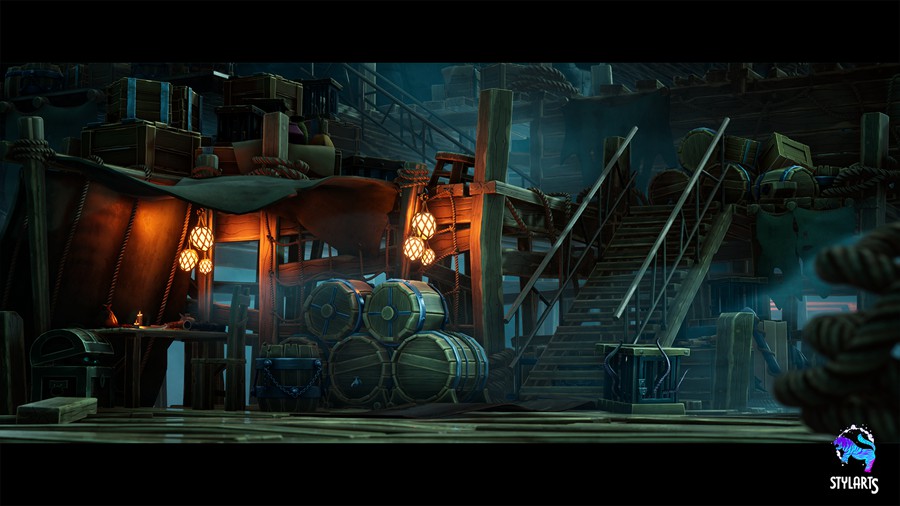 奇幻风格化海洋海盗船港口城市场景3D模型UE设计素材 Stylized Pirate Port City Modular 样机素材 sucaiwan.com