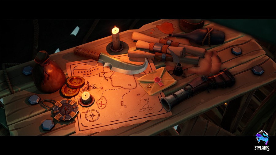 奇幻风格化海洋海盗船港口城市场景3D模型UE设计素材 Stylized Pirate Port City Modular 样机素材 sucaiwan.com