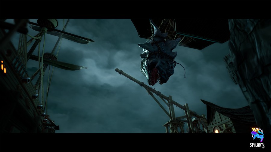 奇幻风格化海洋海盗船港口城市场景3D模型UE设计素材 Stylized Pirate Port City Modular 样机素材 sucaiwan.com