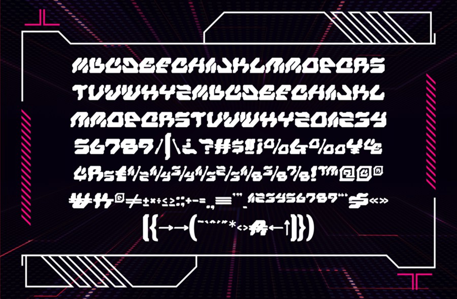 未来科幻赛博朋克机甲海报网站徽标设计装饰英文字体安装包 Ceimo – Modern Techno Font 设计素材 第2张-素材湾丨精选海外优质设计素材资源 未来科幻赛博朋克机甲海报网站徽标设计装饰英文字体安装包 Ceimo – Modern Techno Font 设计素材 sucaiwan.com